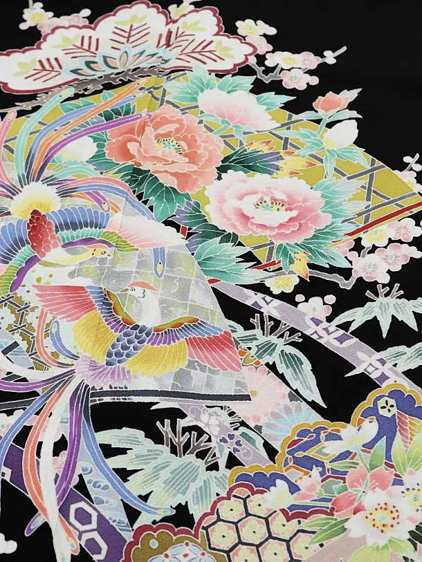 本加賀友禅 谷崎善治 紫 訪問着 未仕立て 証紙あり 本加賀友禅 谷崎善治 紫 訪問着 未仕立て 証紙あり