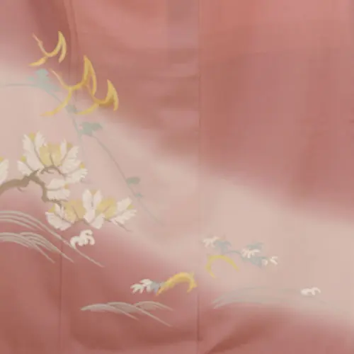 色留袖レンタル670退紅色松竹梅鶴 | 着物レンタルの京都かしいしょう