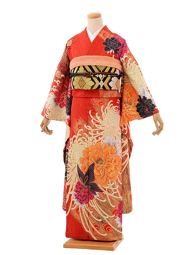 赤 吉祥 新古典柄 振袖 身丈162 赤 吉祥 新古典柄 振袖 身丈162