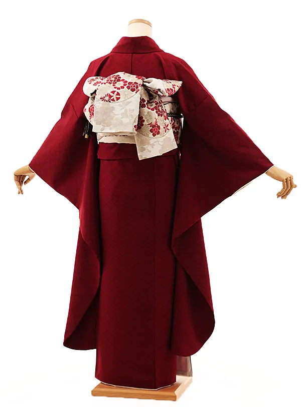 振袖レンタル1458 九重 赤地刺繍 桜椿 | 着物レンタルの京都
