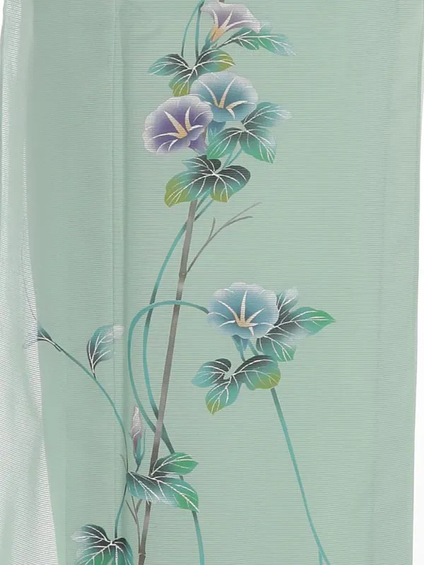 美品 訪問着 絽 夏 夏着物 深緑 朝顔 とんぼ 金彩 身丈164cm 正絹 美品 訪問着 絽 夏 夏着物 深緑 朝顔 とんぼ 金彩 身丈164cm 正絹