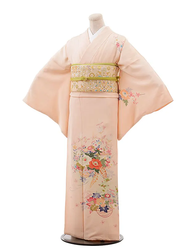 訪問着レンタル577 加賀友禅 南克治 ﾋﾟﾝｸ花 | 着物レンタルの