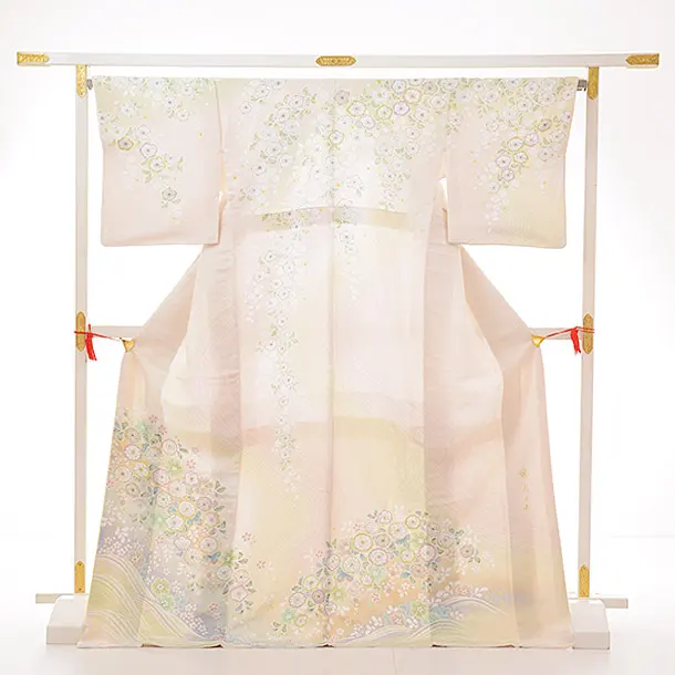 訪問着レンタル t687 桂由美 うすﾋﾟﾝｸﾗﾒぼかし 辻が花 | 着物レンタル