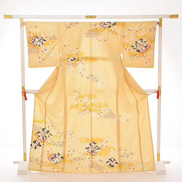 訪問着レンタル tc710 JAPANSTYLE 山吹色 吉祥文様 | 着物レンタルの