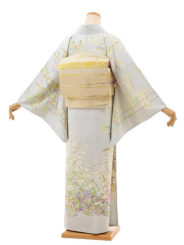 訪問着ﾚﾝﾀﾙ798 加賀友禅 前田健一 清雅三反 水色 | 着物レンタルの京都