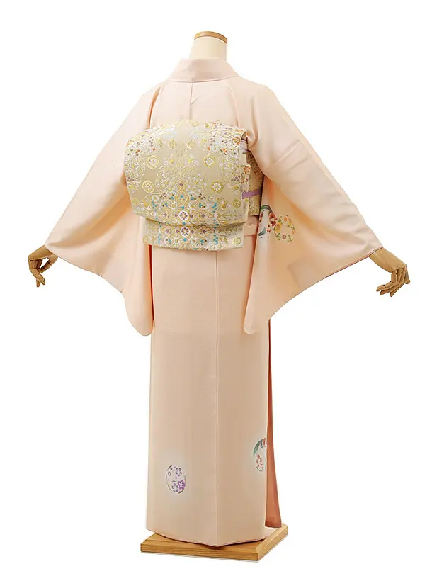 ニ*コ様 【オークション】ピンク地花々訪問着コーディネートフルセット 正絹 袷 ニ*コ様 【オークション】ピンク地花々訪問着コーディネートフル