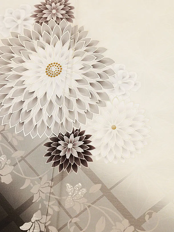 訪問着t1048 JAPANSTYLE 薄グレーぼかし菊 | 着物レンタルの京都