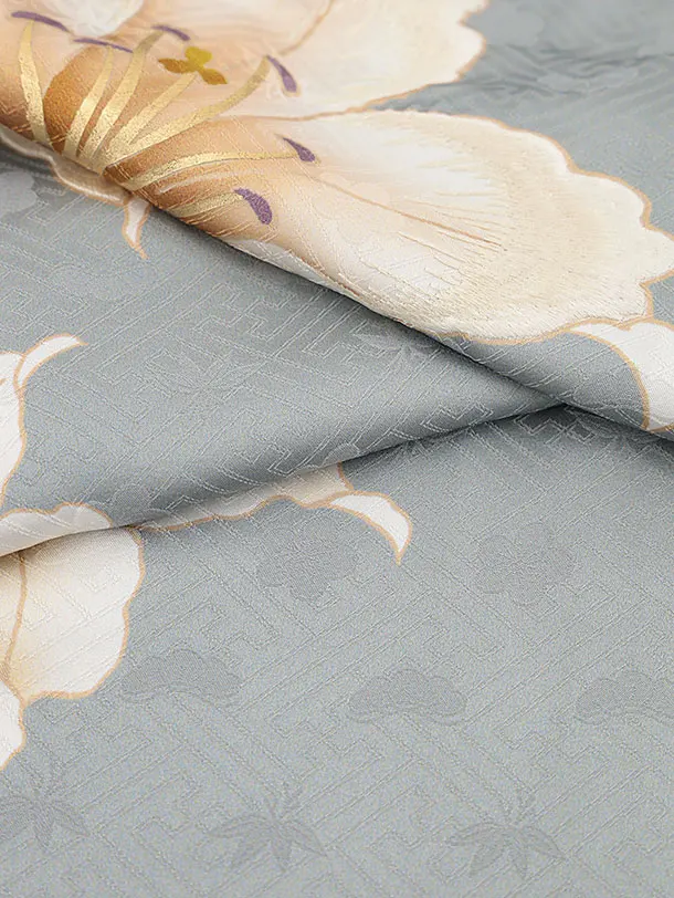 訪問着t1110 白緑色白百合(トールサイズ) | 着物レンタルの京都