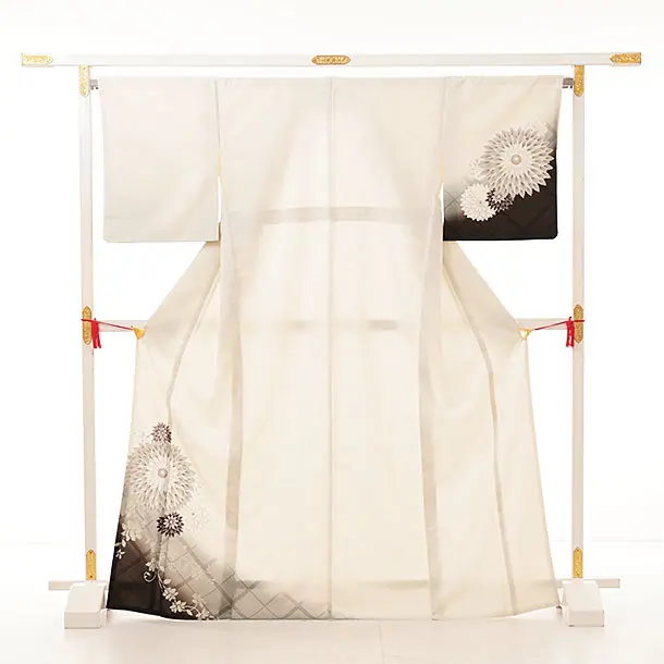 訪問着t1143 JAPANSTYLE うすベージュ花 | 着物レンタルの京都かしいしょう