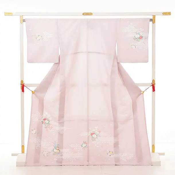 花丸籠　薄ピンク袋帯 花丸籠 薄ピンク袋帯