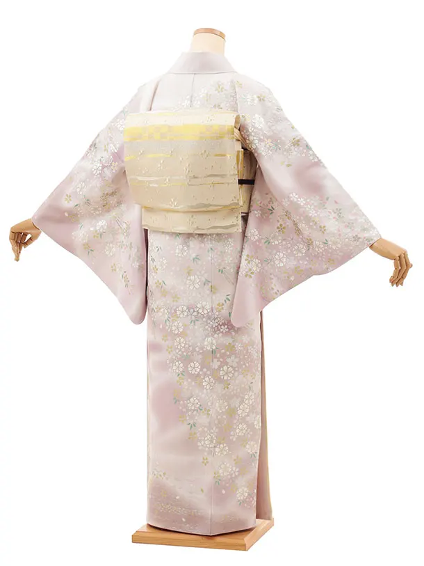 訪問着t1429 桂由美 うすあずき 金彩 桜 | 着物レンタルの京都かしいしょう