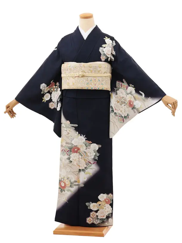 無地訪問着t986 灰紫色葡萄 | 着物レンタルの京都かしいしょう