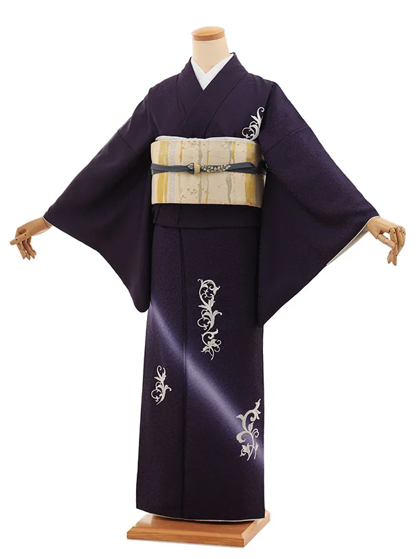 訪問着レンタル0613 藤色松葉 | 着物レンタルの京都かしいしょう