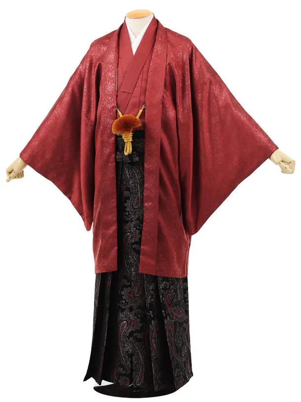 男子着物　袴付 紋付袴 レンタル 結婚式 新郎 黒金紋付 羽織袴 正絹 155cm-172cm