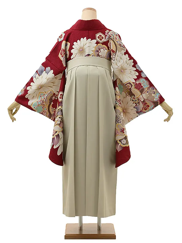 【専用ページ】菊様 卒業式袴レンタル1268 ボルドーもみじ菊xベージュ | 着物