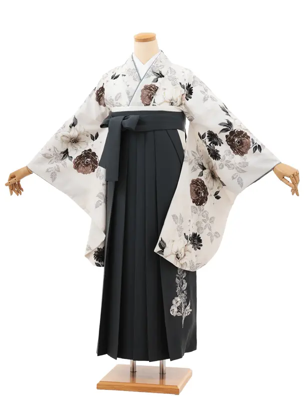 卒業袴T186 JILLSTUART 白くちなし×グレー