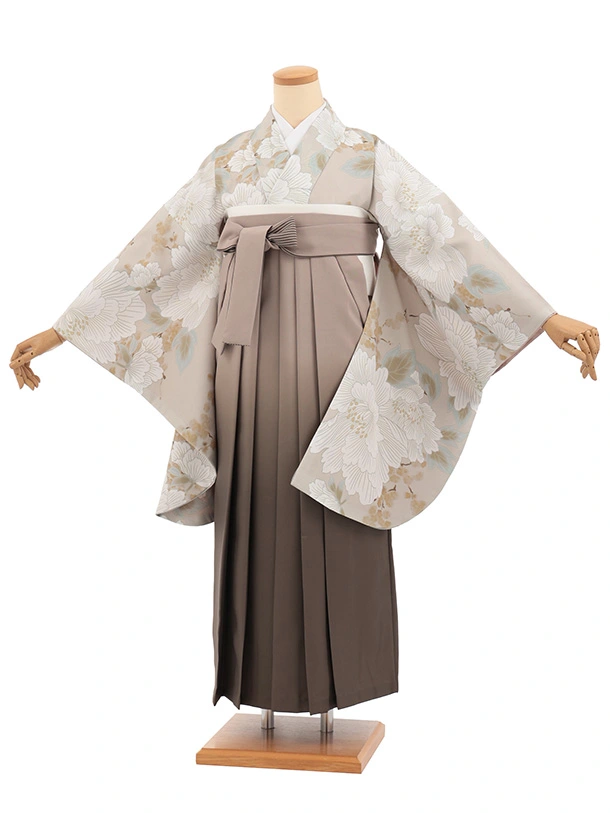 先生,教員向け袴レンタルT344ベージュぼたん×ベージュぼかし　