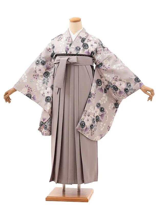 卒業式袴レンタル1748 ピンク小花レース×ベージュ | 商品詳細