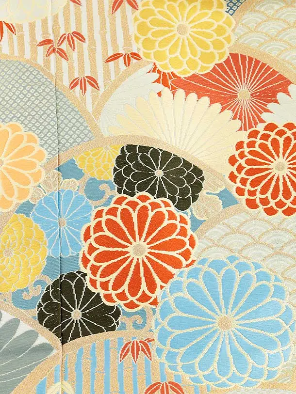 色打掛 川島織　鶴模様 オレンジ 色打掛 川島織 鶴模様 オレンジ 色打掛 川島織 鶴模様 オレンジ