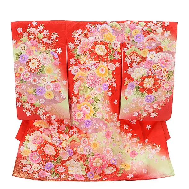 女児産着 お宮参り レンタル 1376 花 鈴 | 着物レンタルの京都