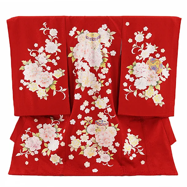 女児産着 お宮参りレンタル2127 赤地 鳳凰 | 着物レンタルの京都