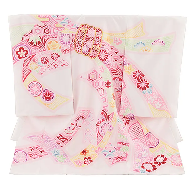 女児産着 お宮参り レンタル2760 白地 束ね熨斗