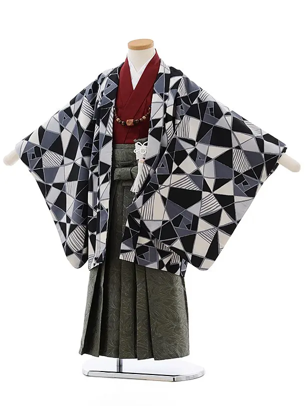 七五三レンタル(5歳男の子袴)5171緑鷹にのし×白糸袴 | 着物