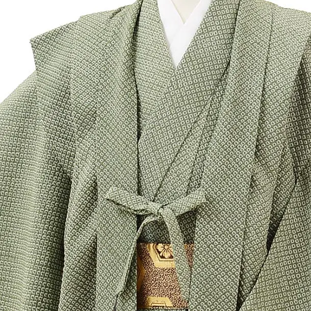 七五三レンタル(5歳男児)5606(高級正絹 総絞り)ヒワ色絞り