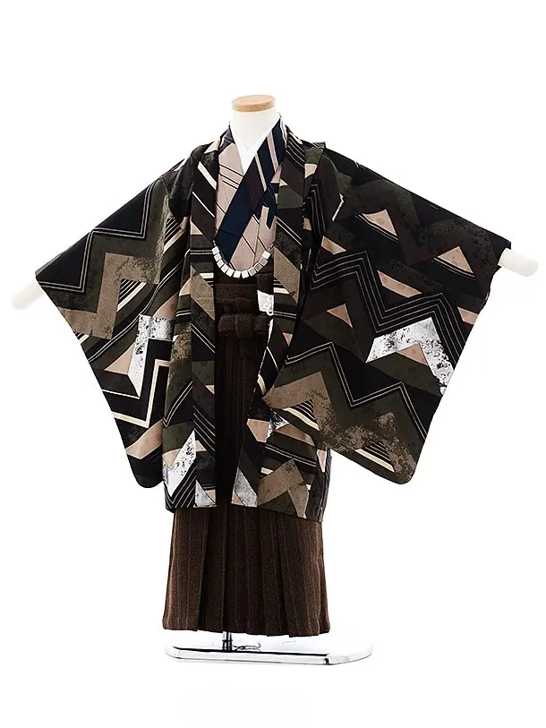 七五三レンタル(5歳男の子袴)5171緑鷹にのし×白糸袴 | 着物