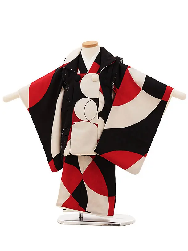 七五三♡着物　フルセット　モダン　黒　赤　3歳　皮布着　♯3693 楽天市場】七五三 着物 3歳 レンタル 753 男の子 着物 フル