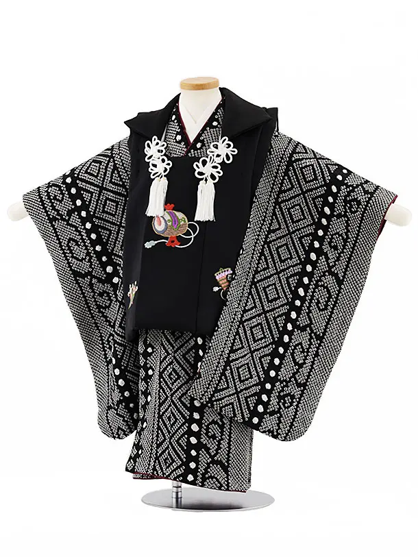 505ab56■七五三 三歳 男児 アンティーク着物&総絞り被布■状態良好 505ab56□七五三 三歳 男児 アンティーク着物&総絞り被布□状態