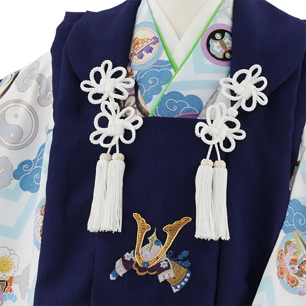 人形の着物　古布ちりめん　鮮やか青系　10号 十日町の名門秀美謹製 濱ちりめん九寸名古屋染め帯「桜」 | 販売