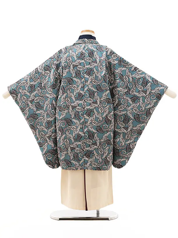 七五三(5歳男袴)X312 レトロヴィンテージブルー×クリーム | 着物