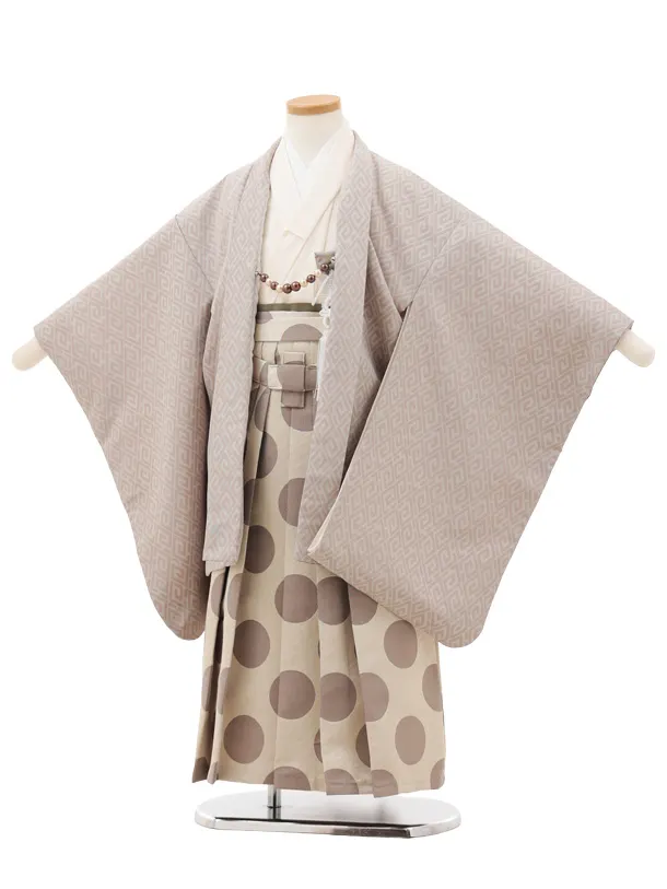かんたん七五三(5歳男袴)X742 モカベージュ×ベージュドット
