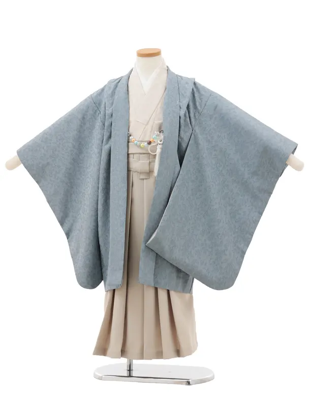 かんたん七五三(5歳男袴)X781 ブルーグレー×ベージュ