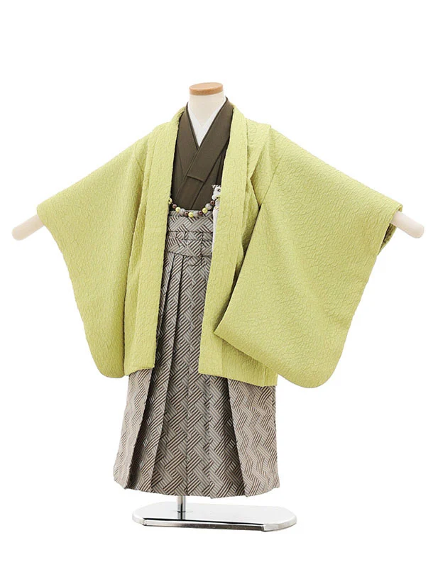 かんたん七五三(5歳男袴)X854 ピスタチオグリーン×ベージュ