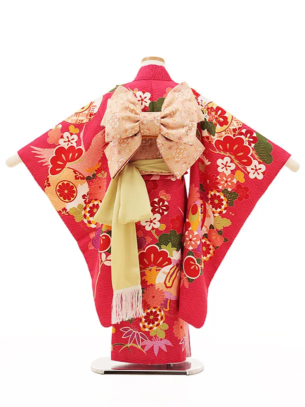 七五三(5歳女の子結び帯)0646 ピンク地 古典 | 着物レンタルの京都