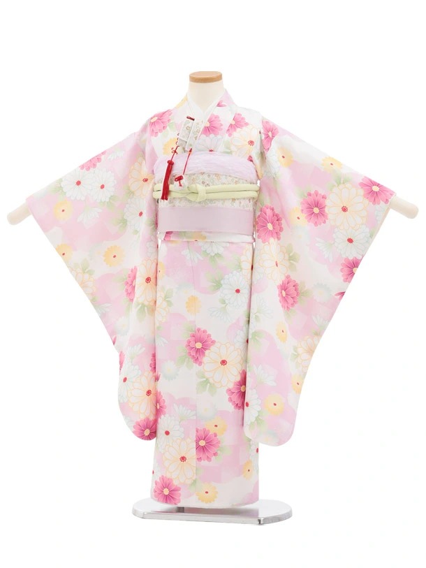七五三(5歳女児)0695 オフ白 ピンク 小菊 | 着物レンタルの京都かしい