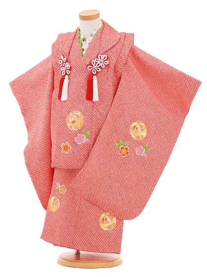 choi【美品】七五三　3歳着物 被布　赤　総絞り風　かのこ 1AP3284000.webp