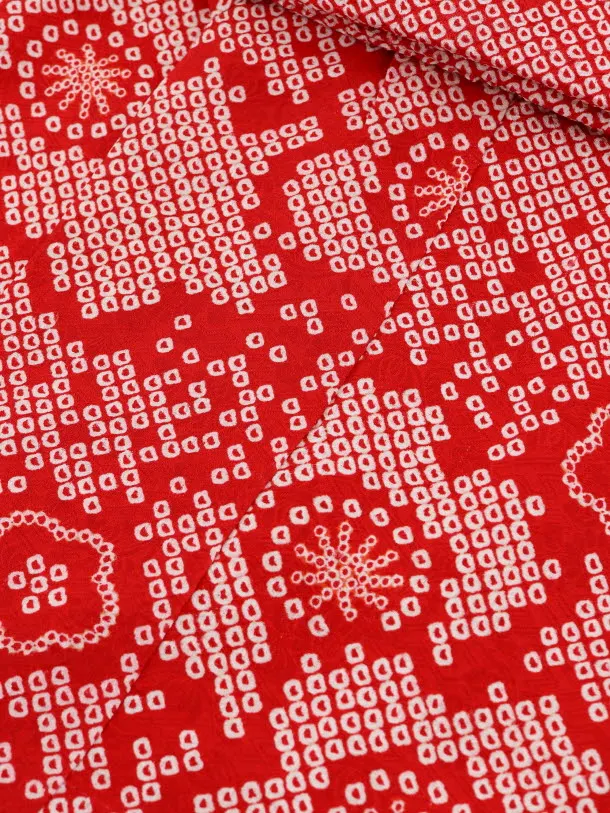 七五三(3歳女被布)3650 高級正絹 赤地 絞り×赤菱田柄 | 商品詳細