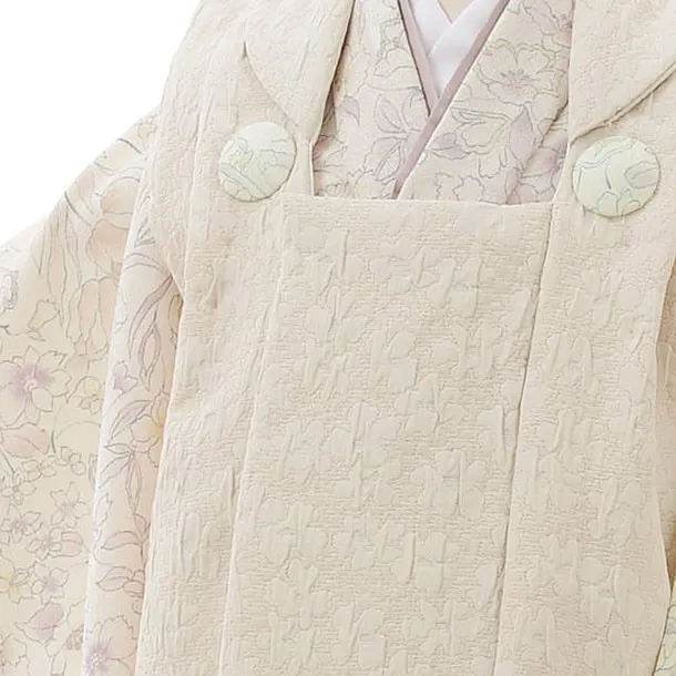 七五三レンタル(3歳女児被布)3686 ﾍﾞｰｼﾞｭﾋﾟﾝｸ小花 | 着物レンタルの