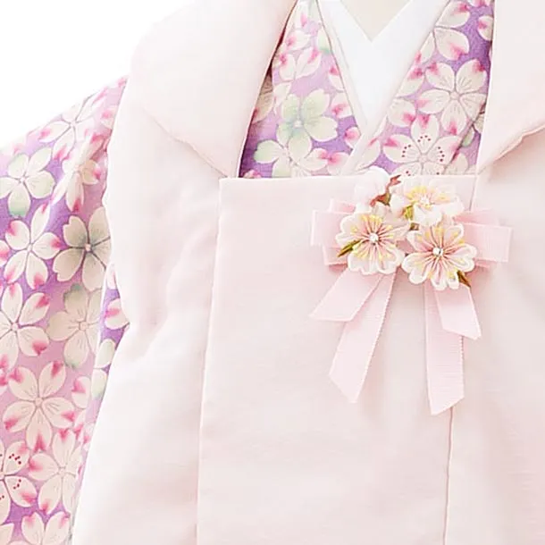 アンティーク 七五三 三歳 着物 被布 小物一式 フルセット 桜づくし 四君子紋 アンティーク 七五三 三歳 着物 被布 小物一式 フルセット 桜
