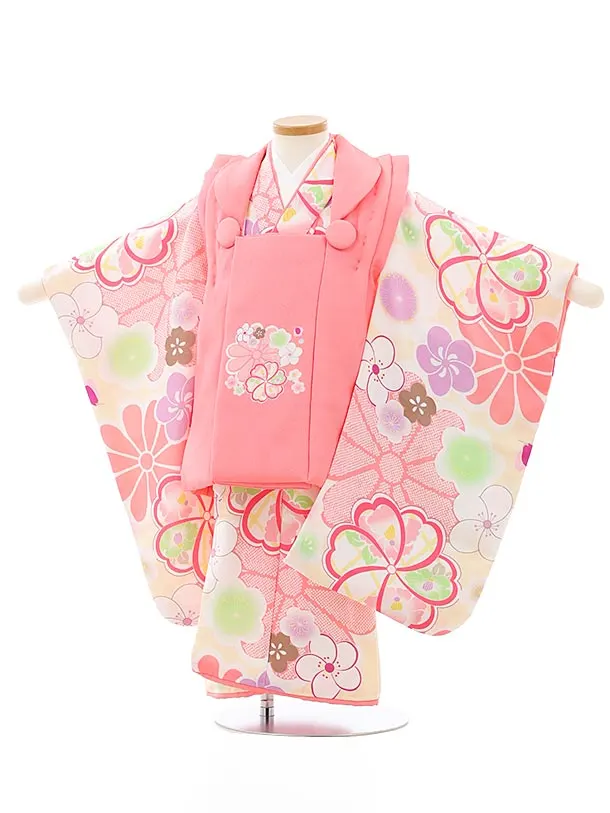 503ag11着物のみ□七五三 三歳 女児 着物&被布 金彩 梅 菊 □美品 503ag11着物のみ□七五三 三歳 女児 着物&被布 金彩 梅 菊 □美