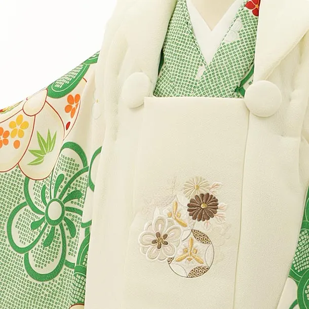 409ag96□七五三 三歳 女児 アンティーク 着物のみ 市松模様 菊文□美品 k186-3.jpg