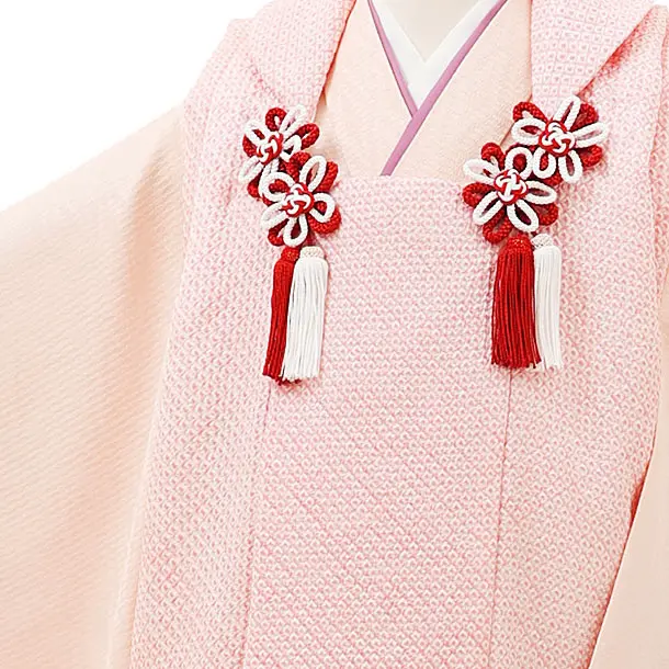 七五三レンタル(3歳女児被布)4322【正絹】ピンク絞りxうすピンク更紗柄