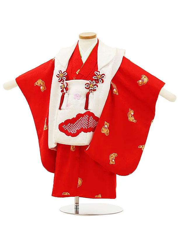 被布着　赤 kikki】 2歳 女の子 着物 （被布） / 赤 × 赤 / オリジナル