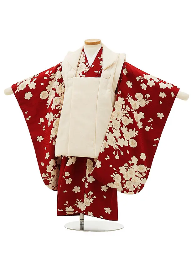 コムサデモード　七五三　女の子　３歳　着物　被布　クリーム×赤 Amazon | 七五三 着物 3歳 被布セット 正絹 女の子 京都花ひめ