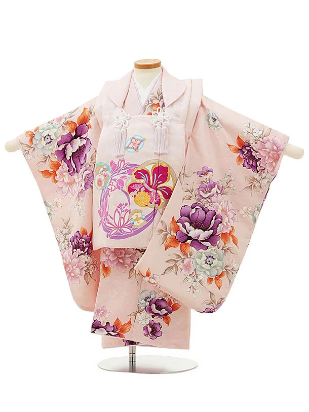 ピンク 花柄刺繍 七五三 3歳 女の子 ピンク 花柄刺繍 七五三 3歳 女の子