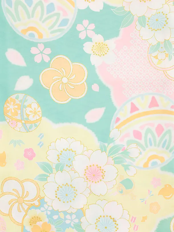 アイボリー 被布着 花柄刺繍 七五三 アイボリー 被布着 花柄刺繍 七五三