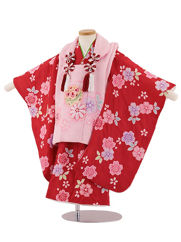 【値下げ】被布　正絹　赤　3歳　七五三 楽天市場】1点のみ 七五三 753 正絹 着物 3歳 女の子 正絹被布